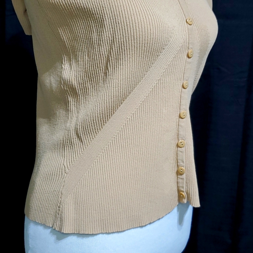 Gold ribbed cardigan - Picture 4 of 6